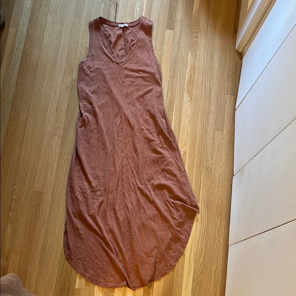 Sleeveless V-Neck Maxi Dress in Rust